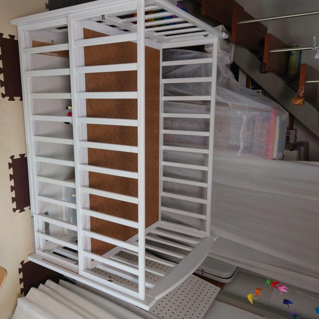 まるり、YAMASAKIツーオープンベビーベッドb-sideホワイト木製