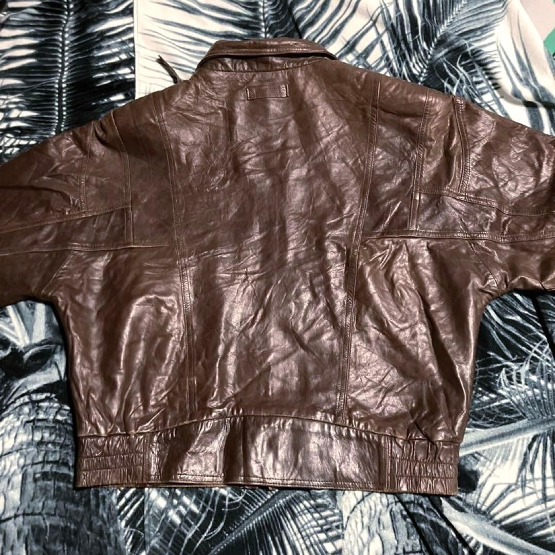 70s 80s ビンテージ イタリア製？ レザー ライダース レザージャケット