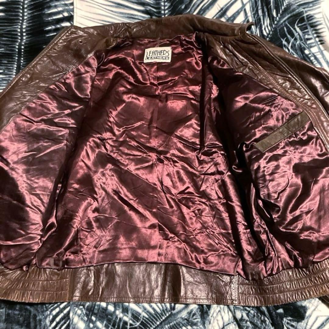 70s 80s ビンテージ イタリア製？ レザー ライダース レザージャケット
