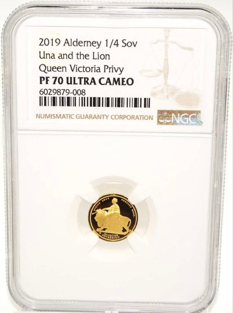 【最高鑑定】ウナとライオン イギリス 1/4ソブリン 金貨　　エリザベス