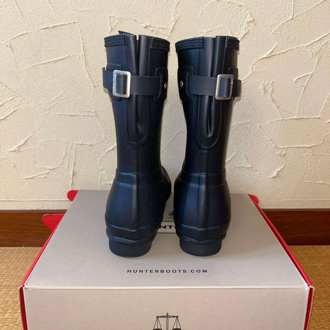 「てっちゃん」HUNTER ネイビー 長靴 バックル付き