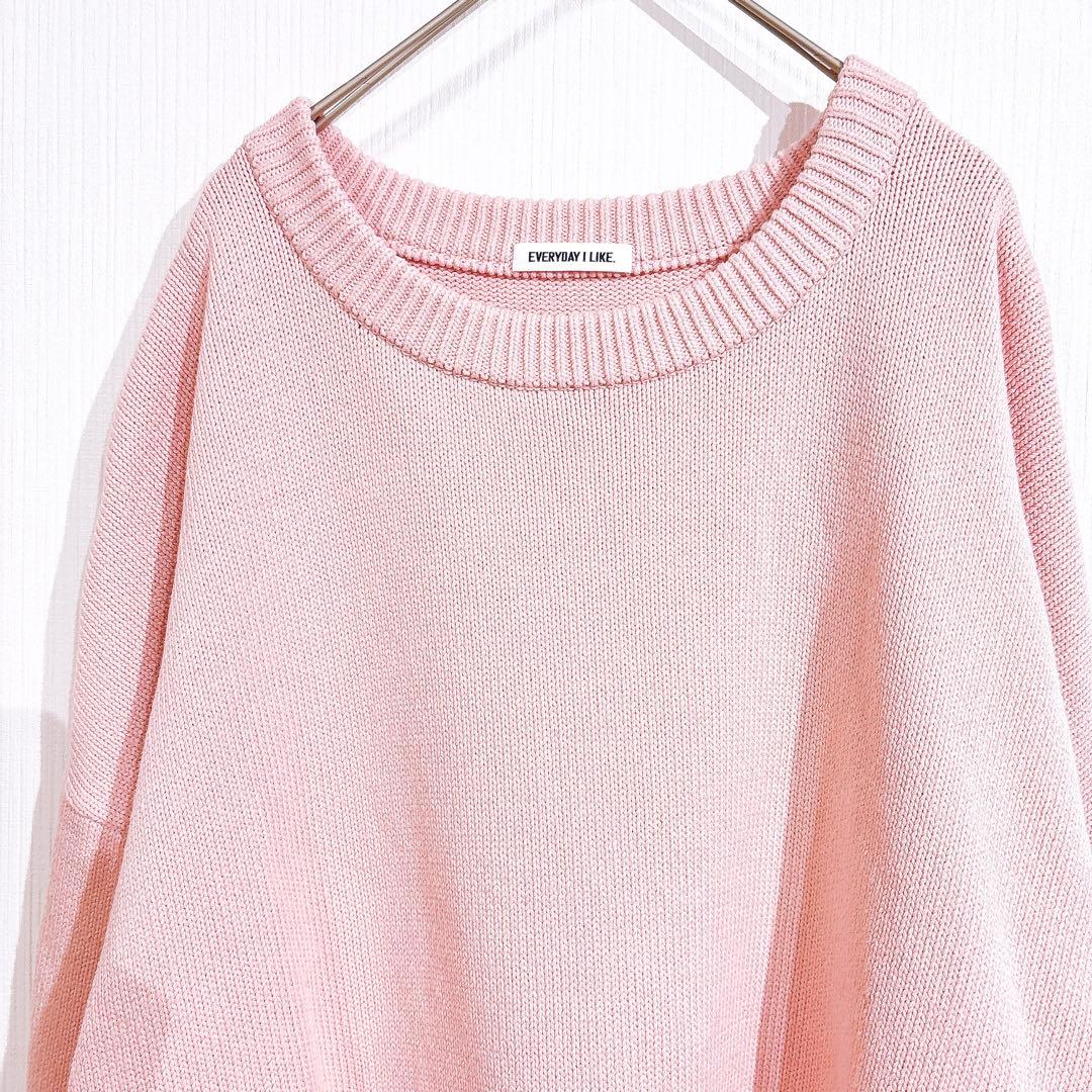 EVERYDAY I LIKE エブリデイアイライク　クルーネックニット　ピンク