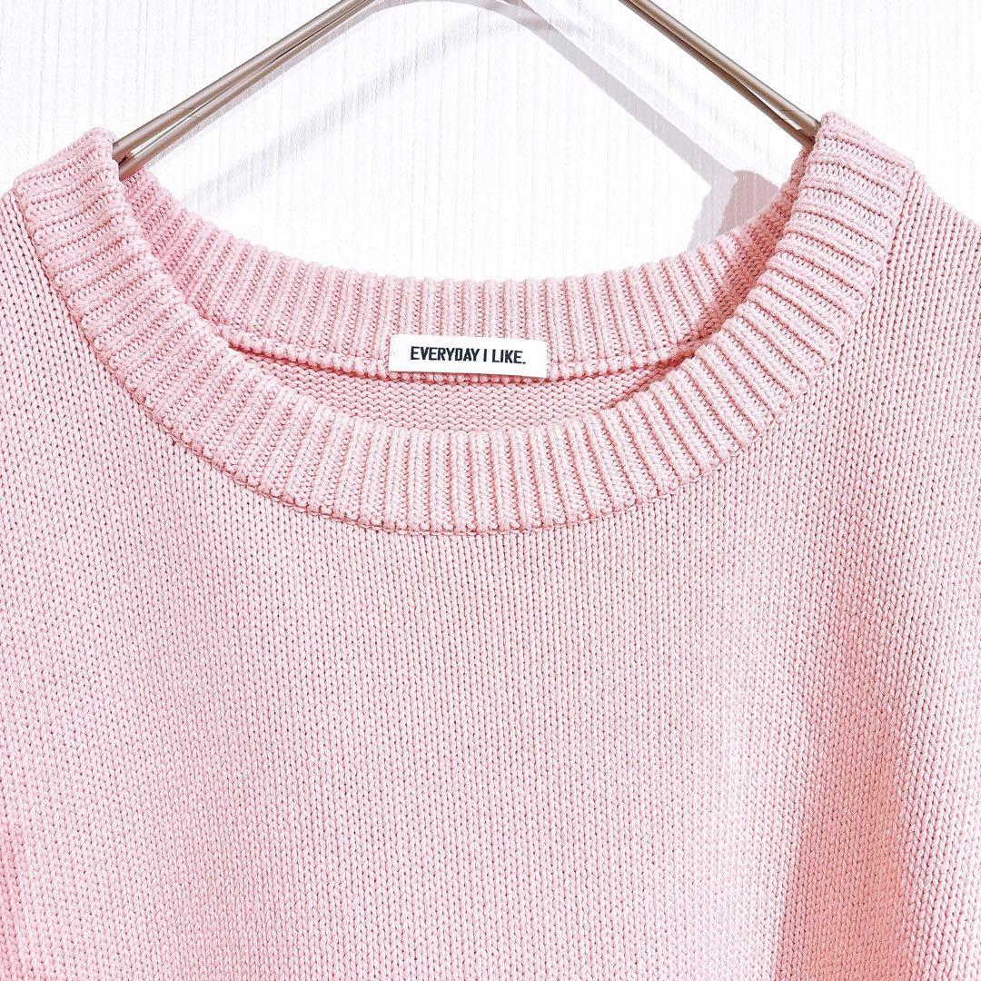 EVERYDAY I LIKE エブリデイアイライク　クルーネックニット　ピンク