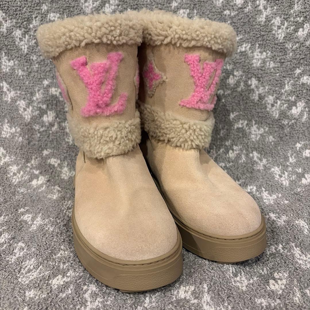 【新品】LOUIS VUITTON ベージュ ムートンブーツ 38 1/2