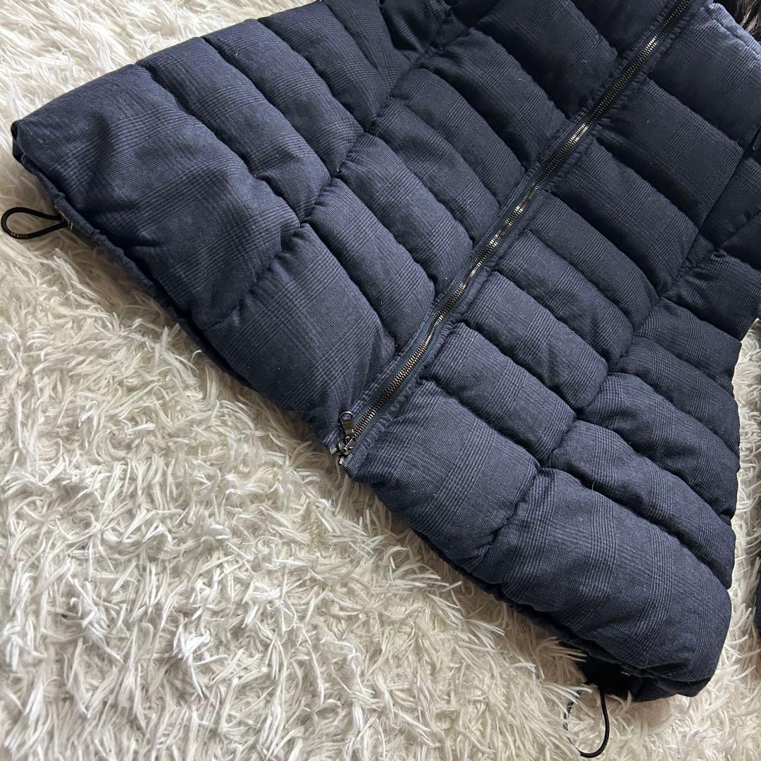 【希少】タトラス ウール カシミヤ チェック柄 リアルファー ダウンコート