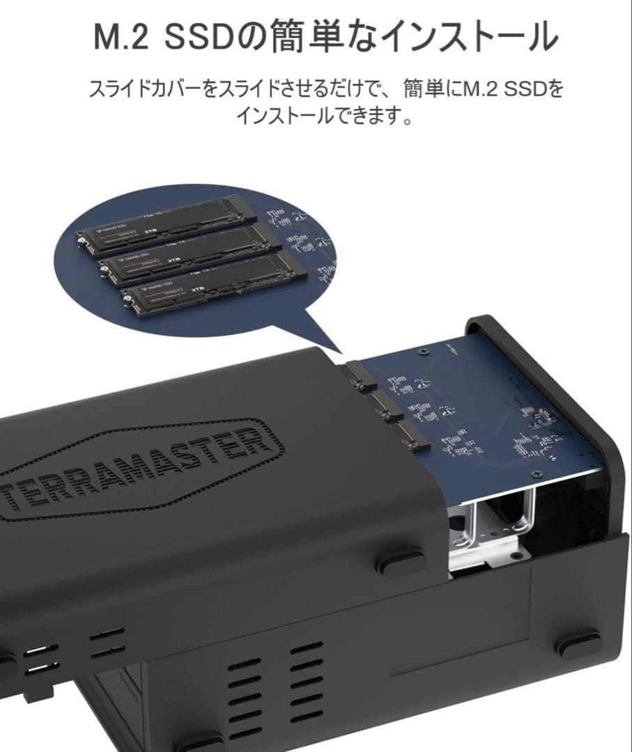 TERRAMASTER D5 Hybrid HDD NVMeエンクロージャー新品