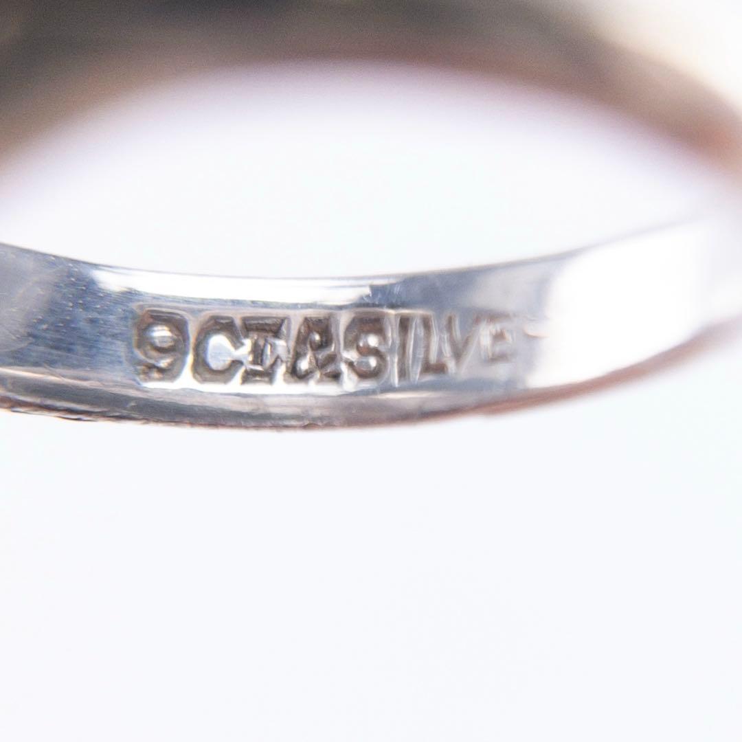 英国 9金 925 アンティーク イニシャル M シグネットリング 11号