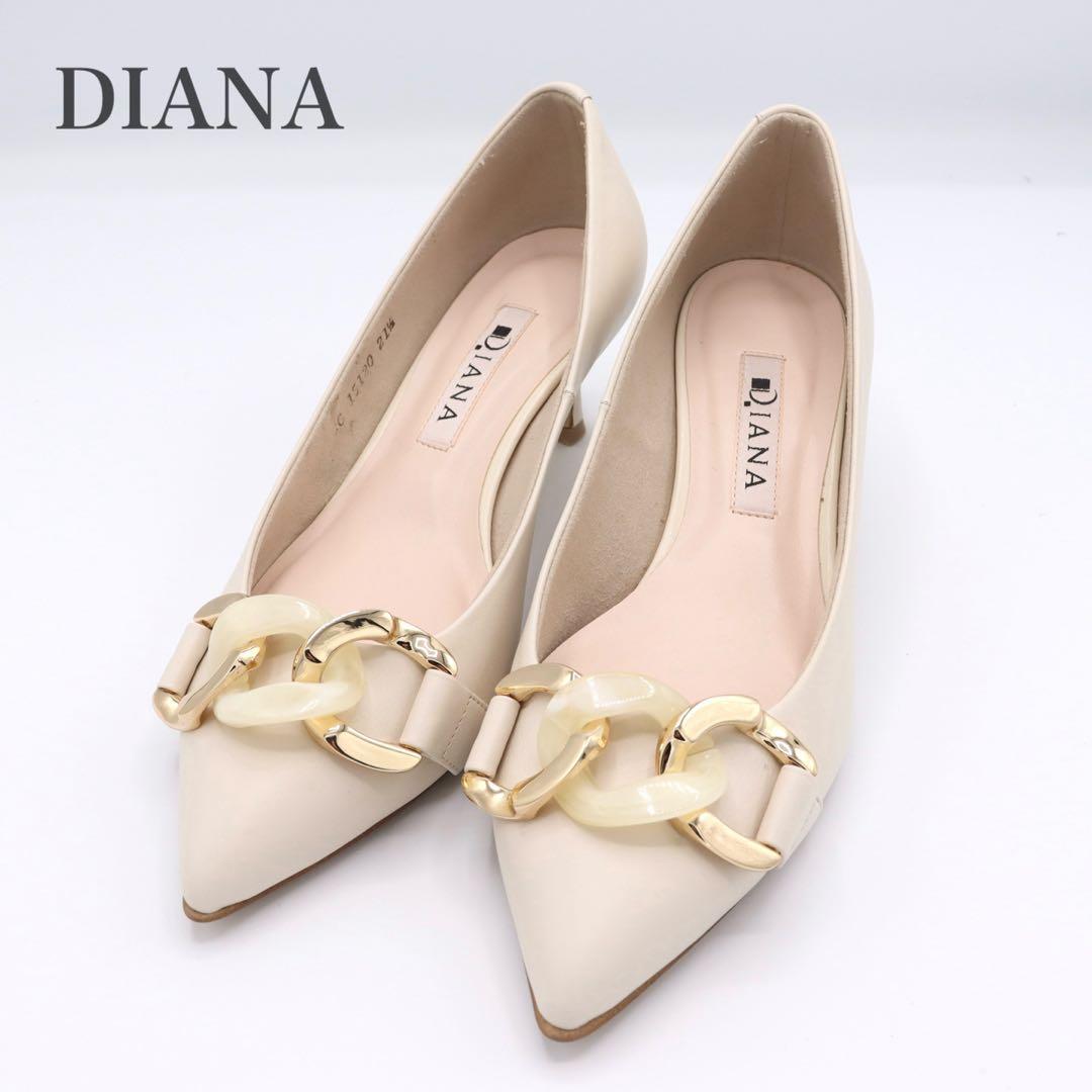 未使用　DIANA ダイアナ　ヒール　パンプス　21.5cm 本革レザー