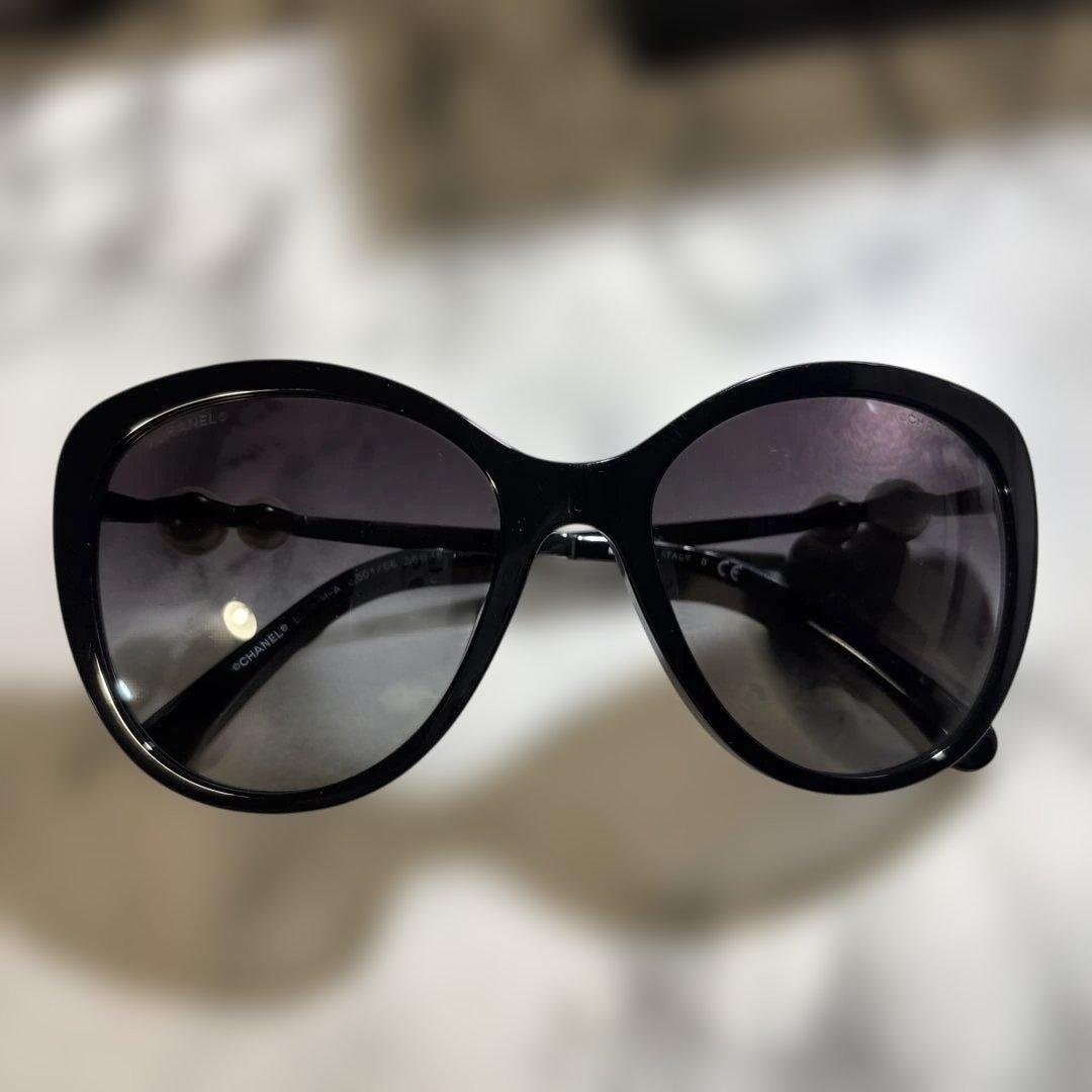 【外箱 ケースつき】CHANEL サングラス パールサングラス ブラック