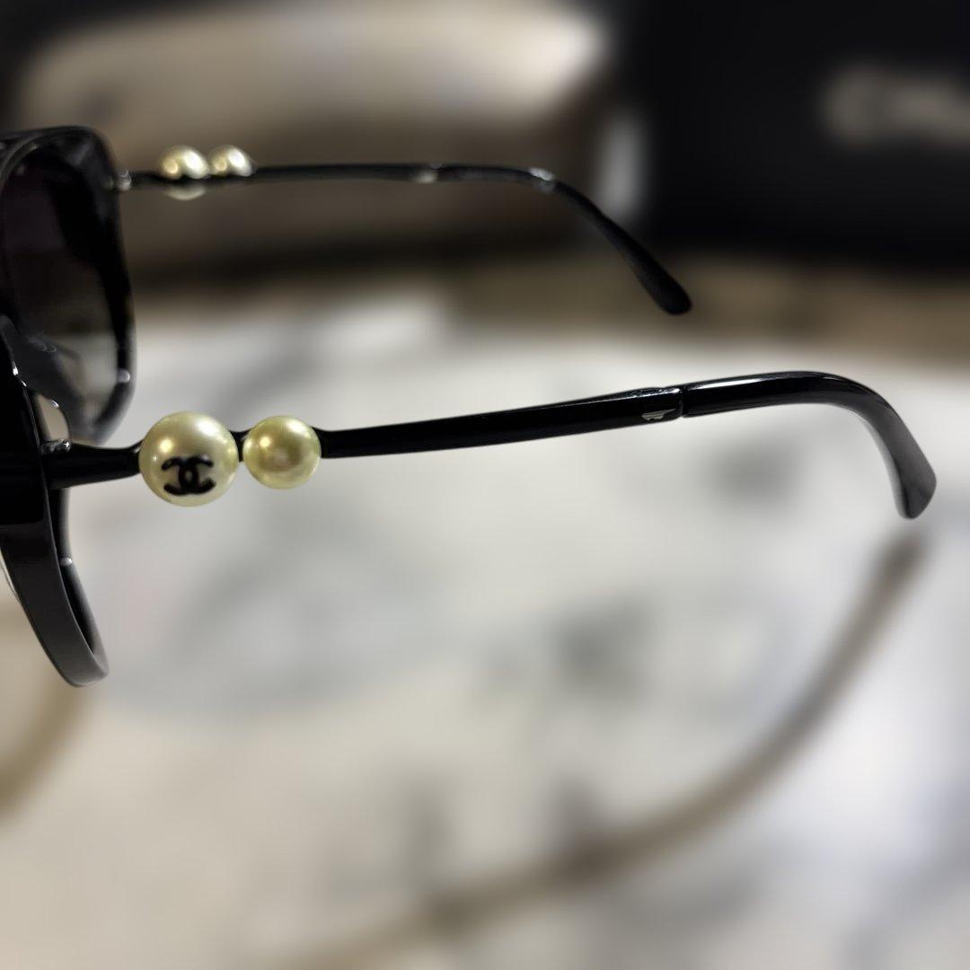 【外箱 ケースつき】CHANEL サングラス パールサングラス ブラック