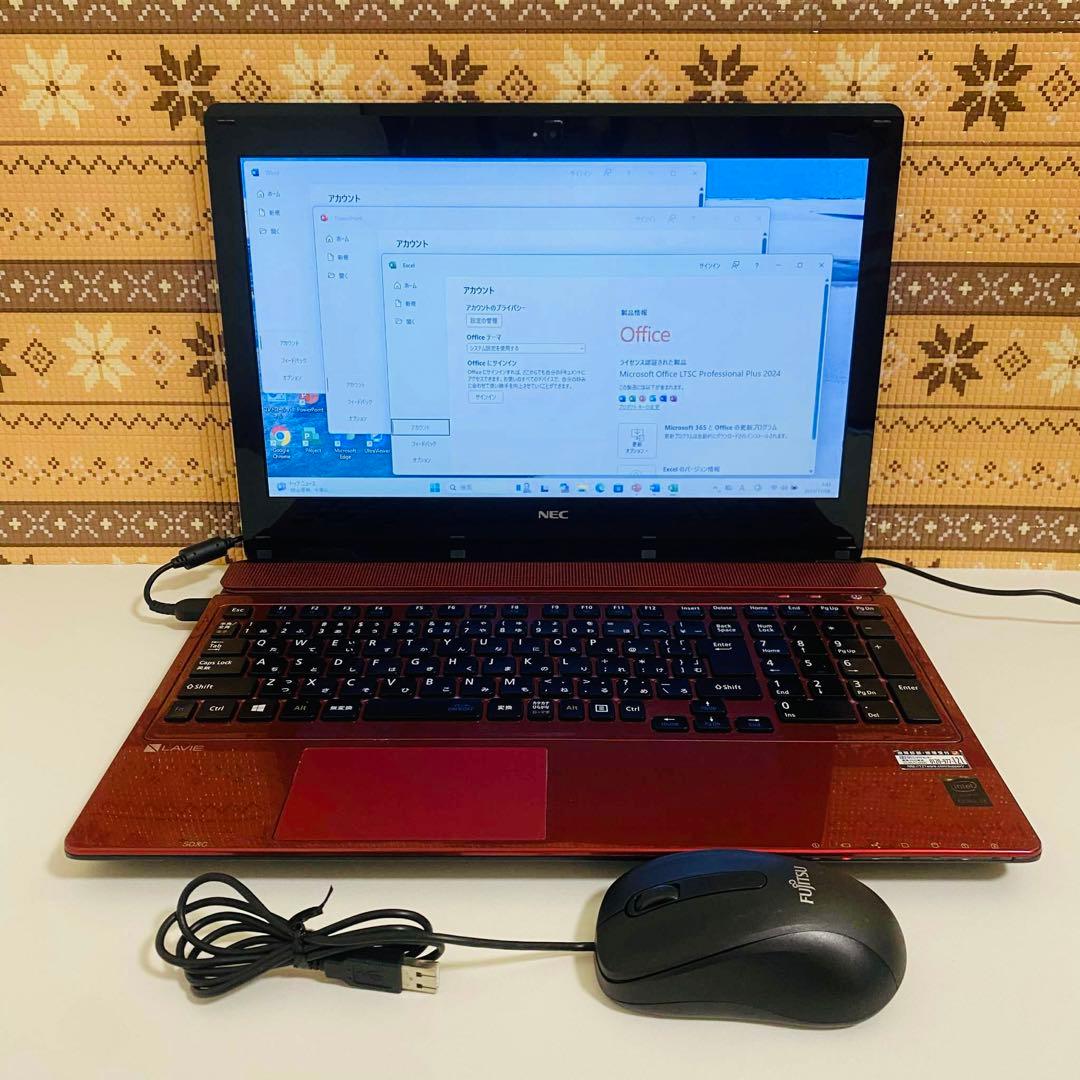 Y910 NECノートパソコンWEBカメラSSD高速Windows11オフィス付