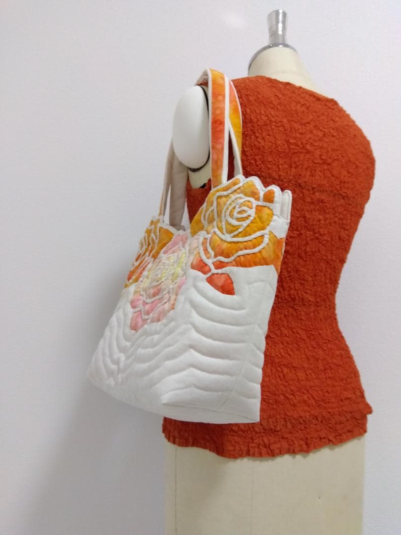 ハワイアンキルト　ハンドメイド　ロケトートバッグ