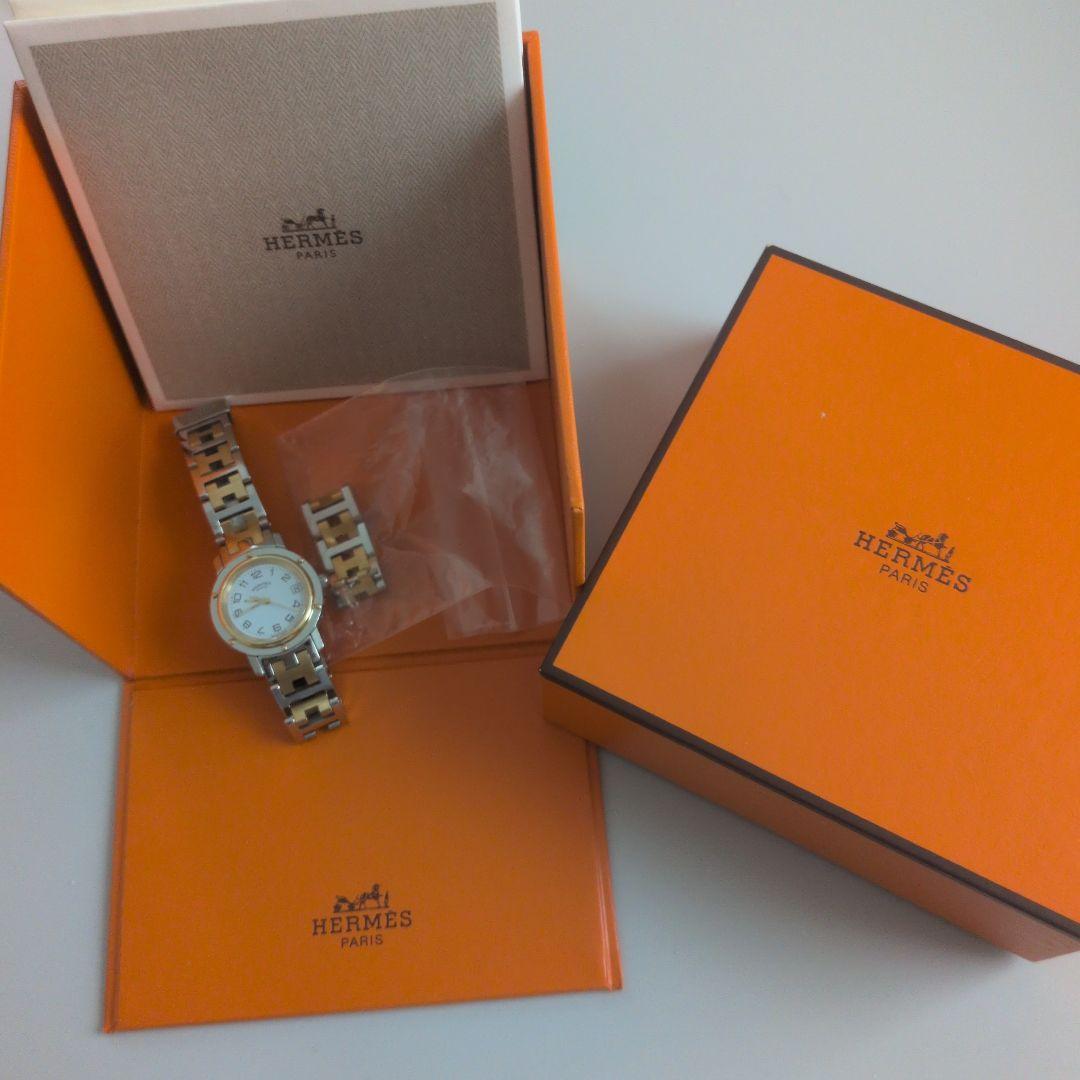 HERMES 腕時計 クリッパー　シルバー ゴールド