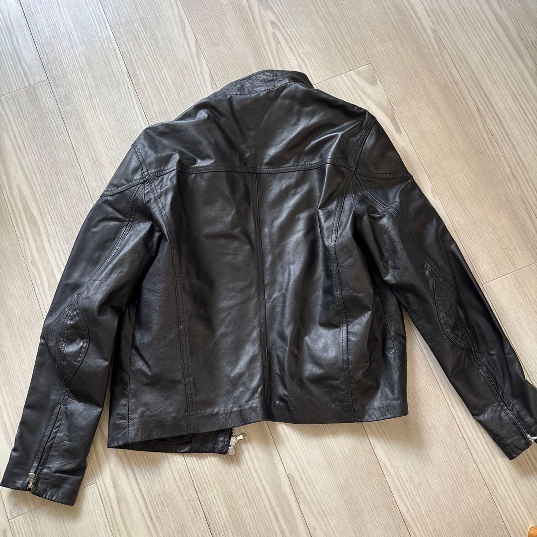 【極美品】本場イタリア製 フィレンツェ購入 ラムレザー シングルライダース 50