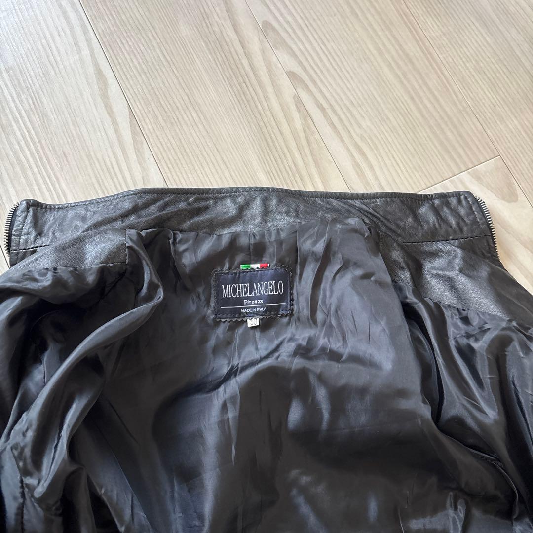 【極美品】本場イタリア製 フィレンツェ購入 ラムレザー シングルライダース 50