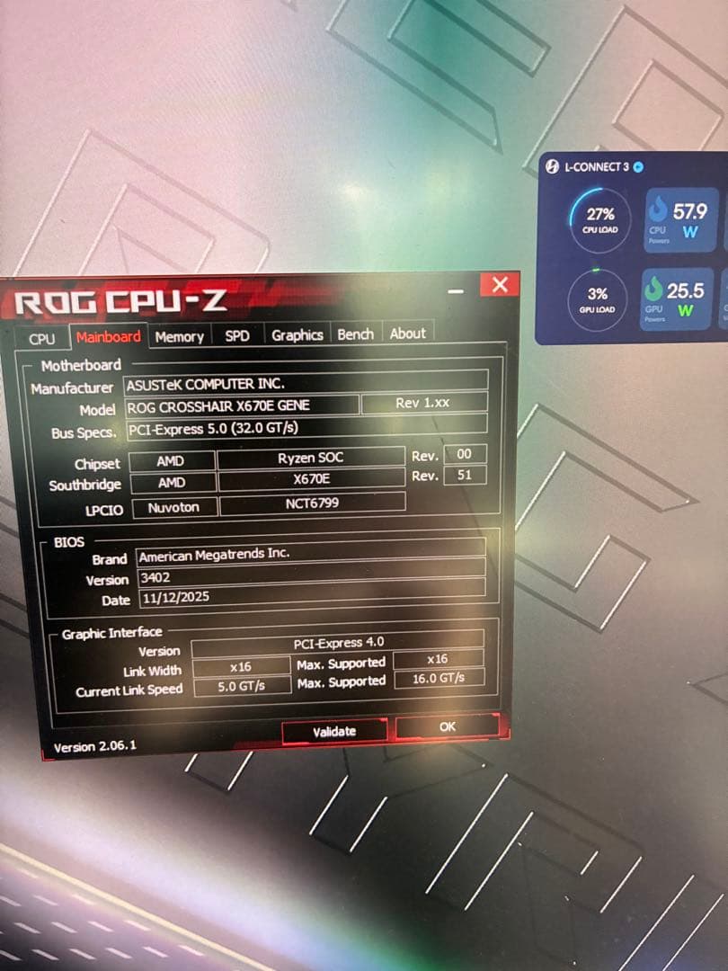 【再出品】ASUS ROG CROSSHAIR X670E マザーボード（中古）