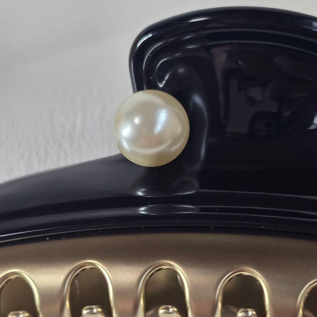 【新品級✨】アレクサンドル ドゥ パリ パール ヘアクリップ　L 人気の黒