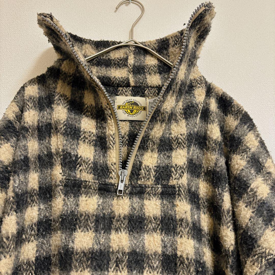 EARTH RAGZ チェック ジャケット ハーフジップ　XL アメカジ