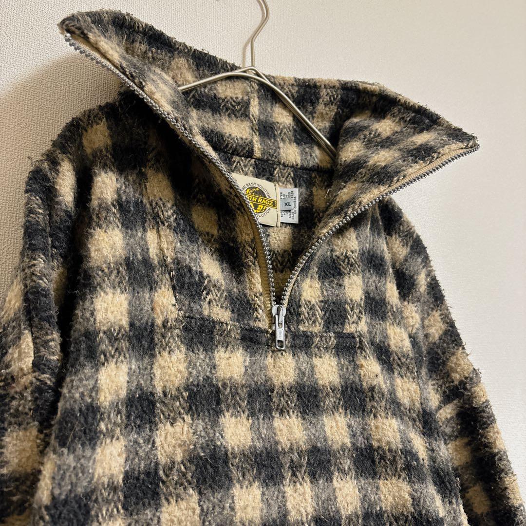 EARTH RAGZ チェック ジャケット ハーフジップ　XL アメカジ
