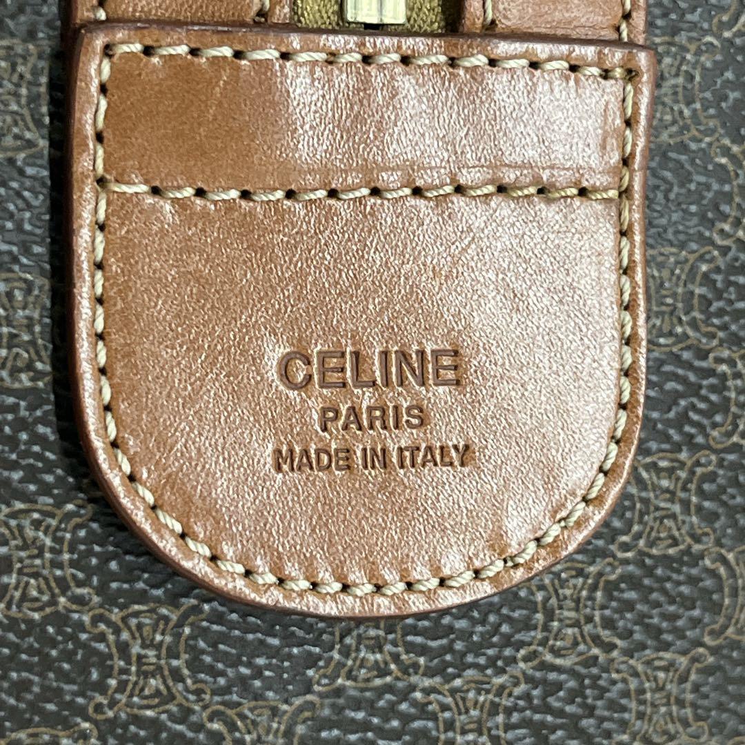 当時物　オールド　CELINE マカダム柄　ボストンバッグ　トリオンフ　南京錠