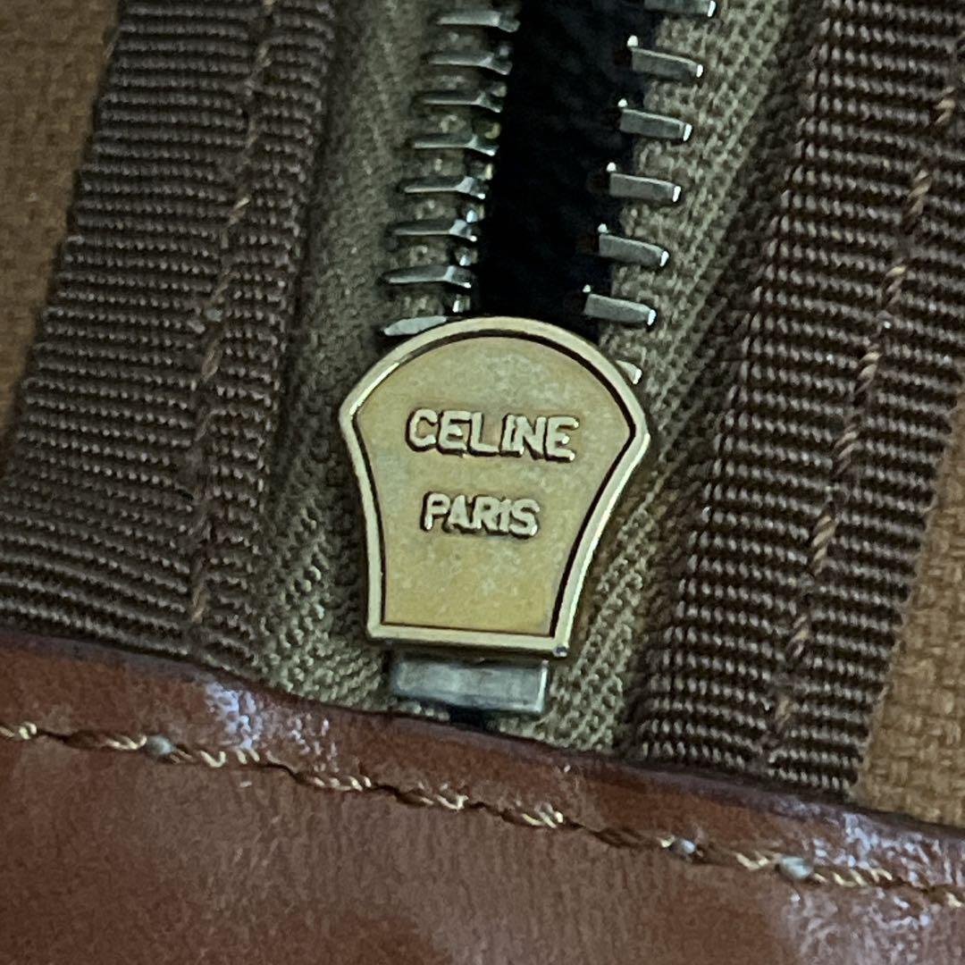 当時物　オールド　CELINE マカダム柄　ボストンバッグ　トリオンフ　南京錠
