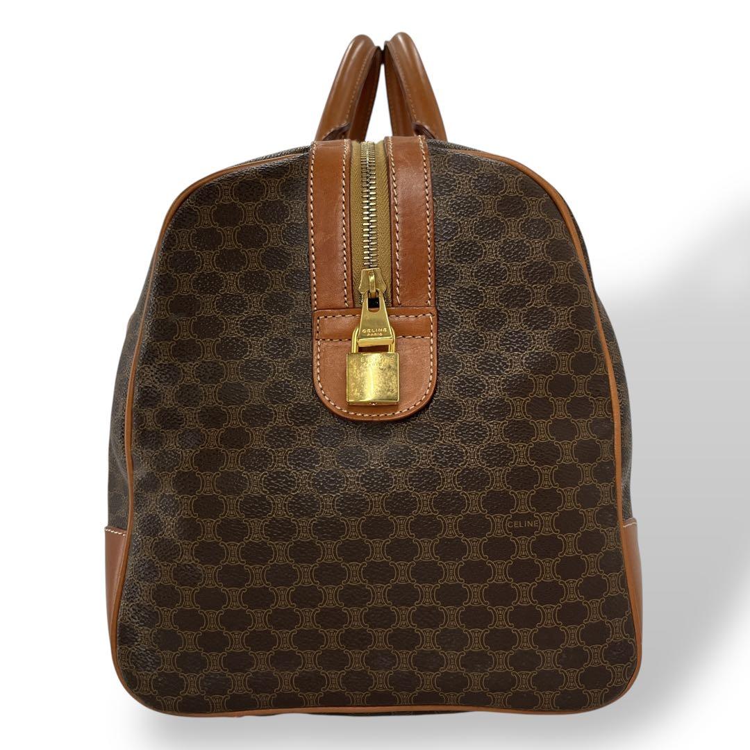 当時物　オールド　CELINE マカダム柄　ボストンバッグ　トリオンフ　南京錠