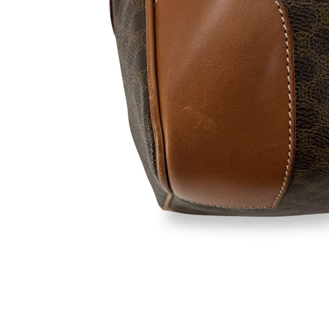 当時物　オールド　CELINE マカダム柄　ボストンバッグ　トリオンフ　南京錠