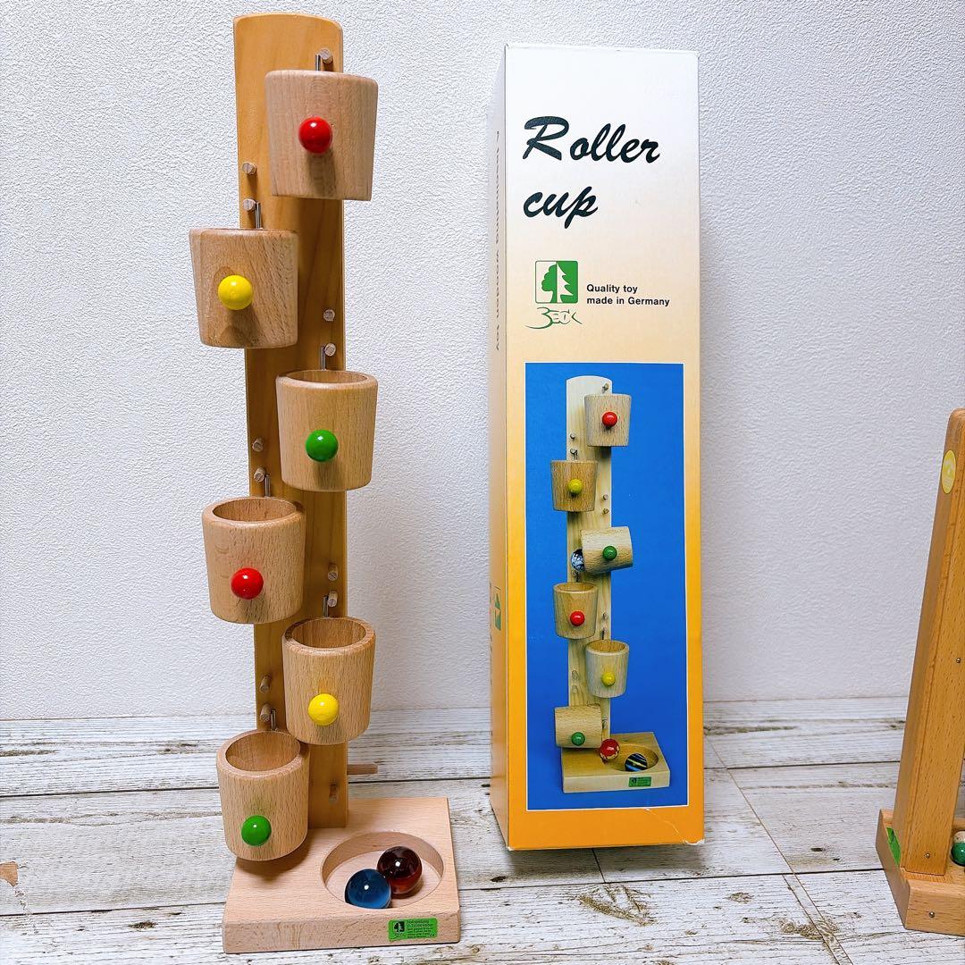 ベック社　木製スロープトイ　シロフォン付玉の塔　クーゲルバーン　ローラーカップ