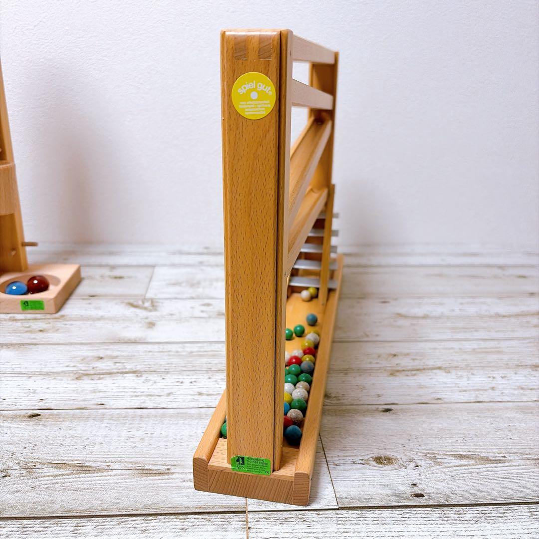 ベック社　木製スロープトイ　シロフォン付玉の塔　クーゲルバーン　ローラーカップ