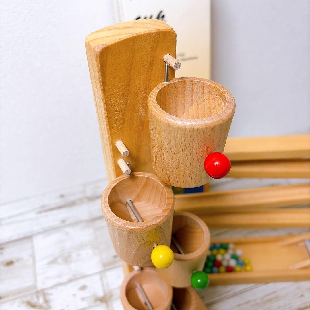 ベック社　木製スロープトイ　シロフォン付玉の塔　クーゲルバーン　ローラーカップ