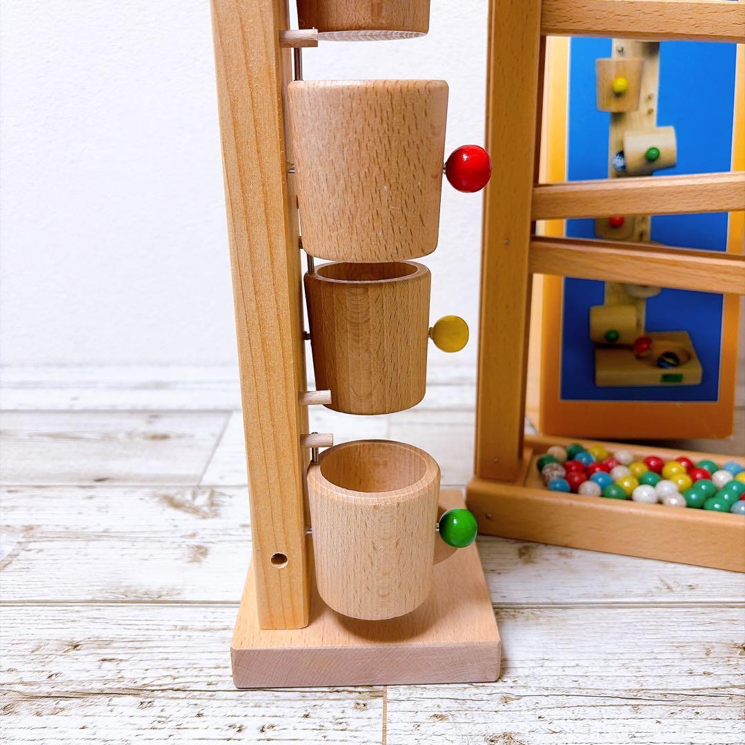 ベック社　木製スロープトイ　シロフォン付玉の塔　クーゲルバーン　ローラーカップ