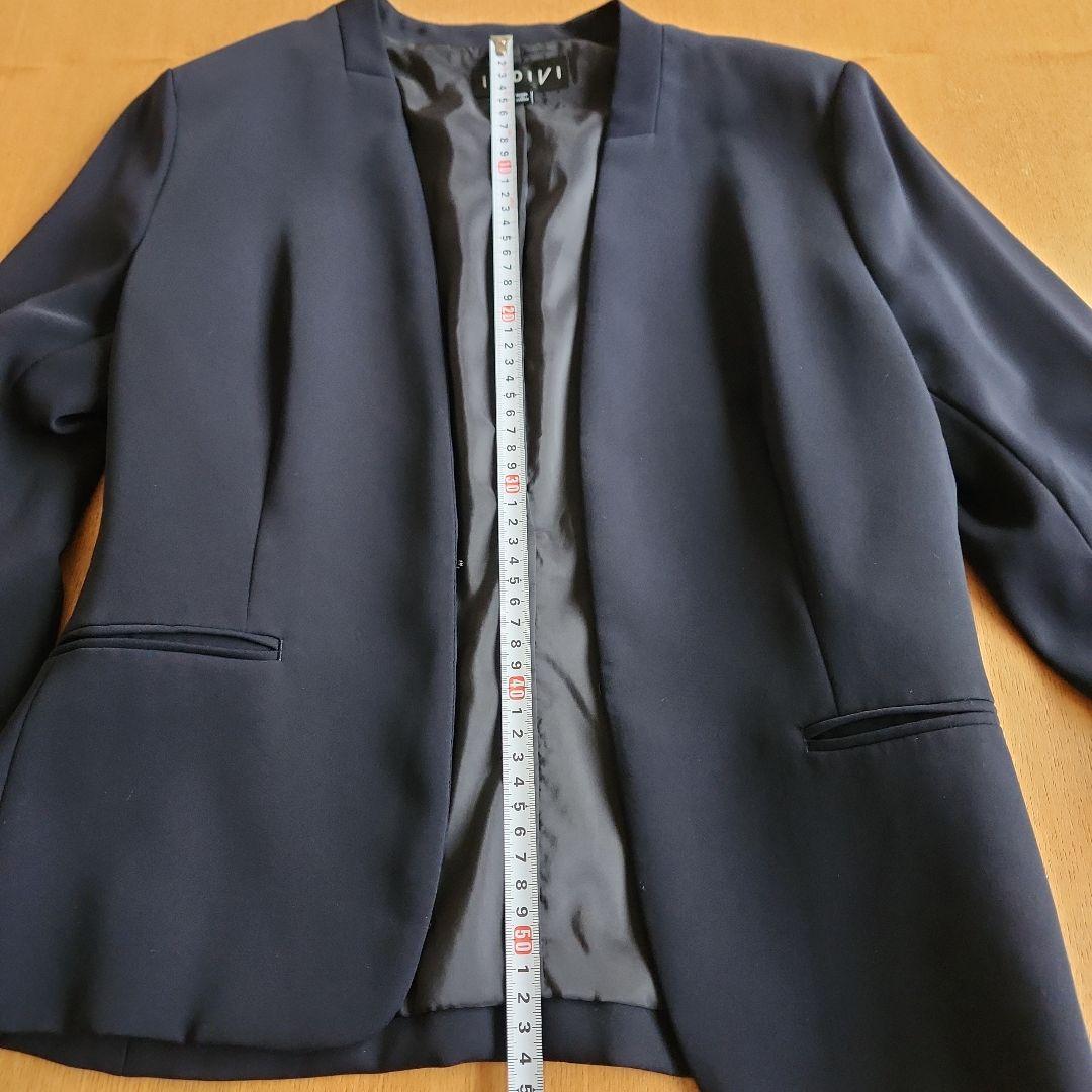 INDIVI インディヴィパンツスーツ ネイビー ノーカラー 38サイズ