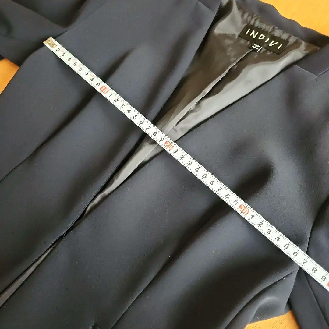 INDIVI インディヴィパンツスーツ ネイビー ノーカラー 38サイズ