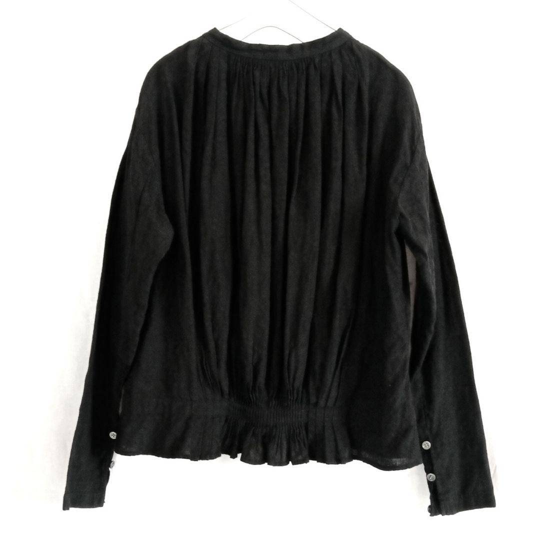 R&D.M.Co- オールドマンズテーラー リネン ブラウス タック ブラック