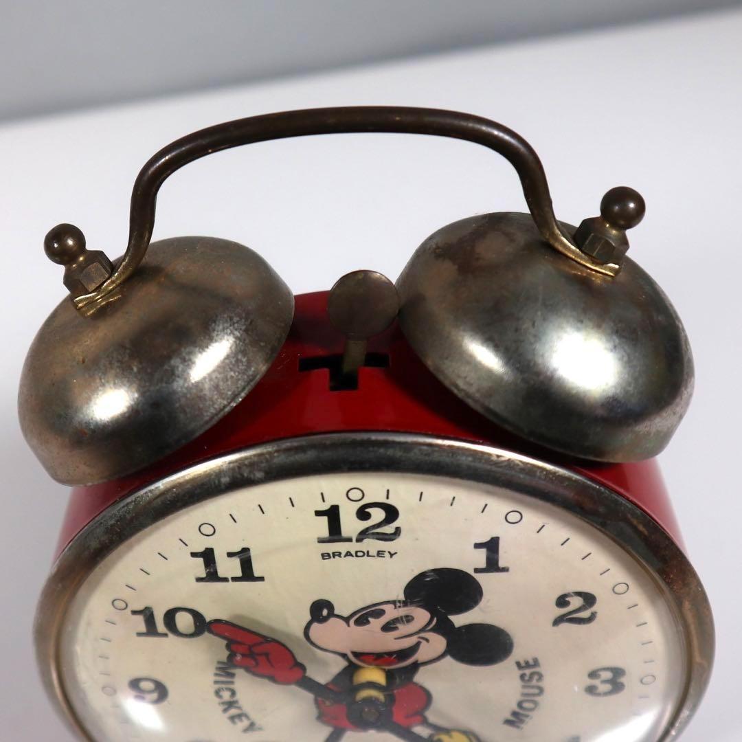 【動作OK】BRADLEYその② 1960～70年ミッキー ゼンマイ目覚まし時計