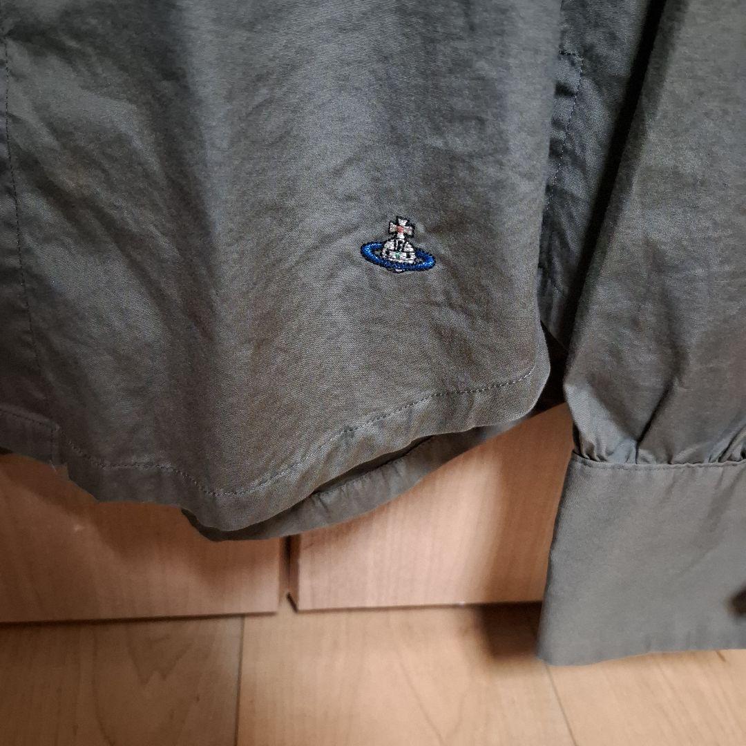 ヴィヴィアンウエストウッドマン　リボン　長袖シャツ　グリーン　44　フリルシャツ