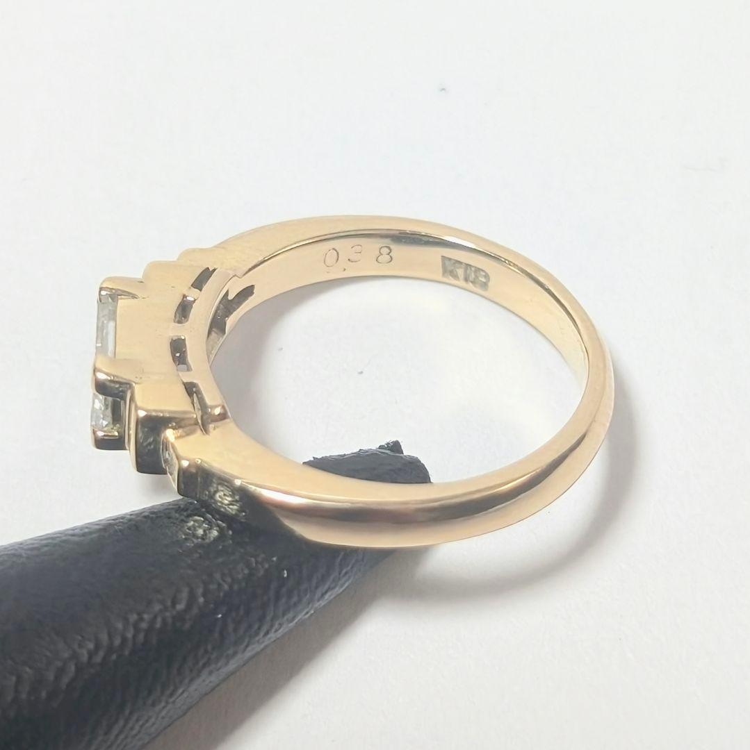 バゲットカットダイヤ　K18 ピンキーリング