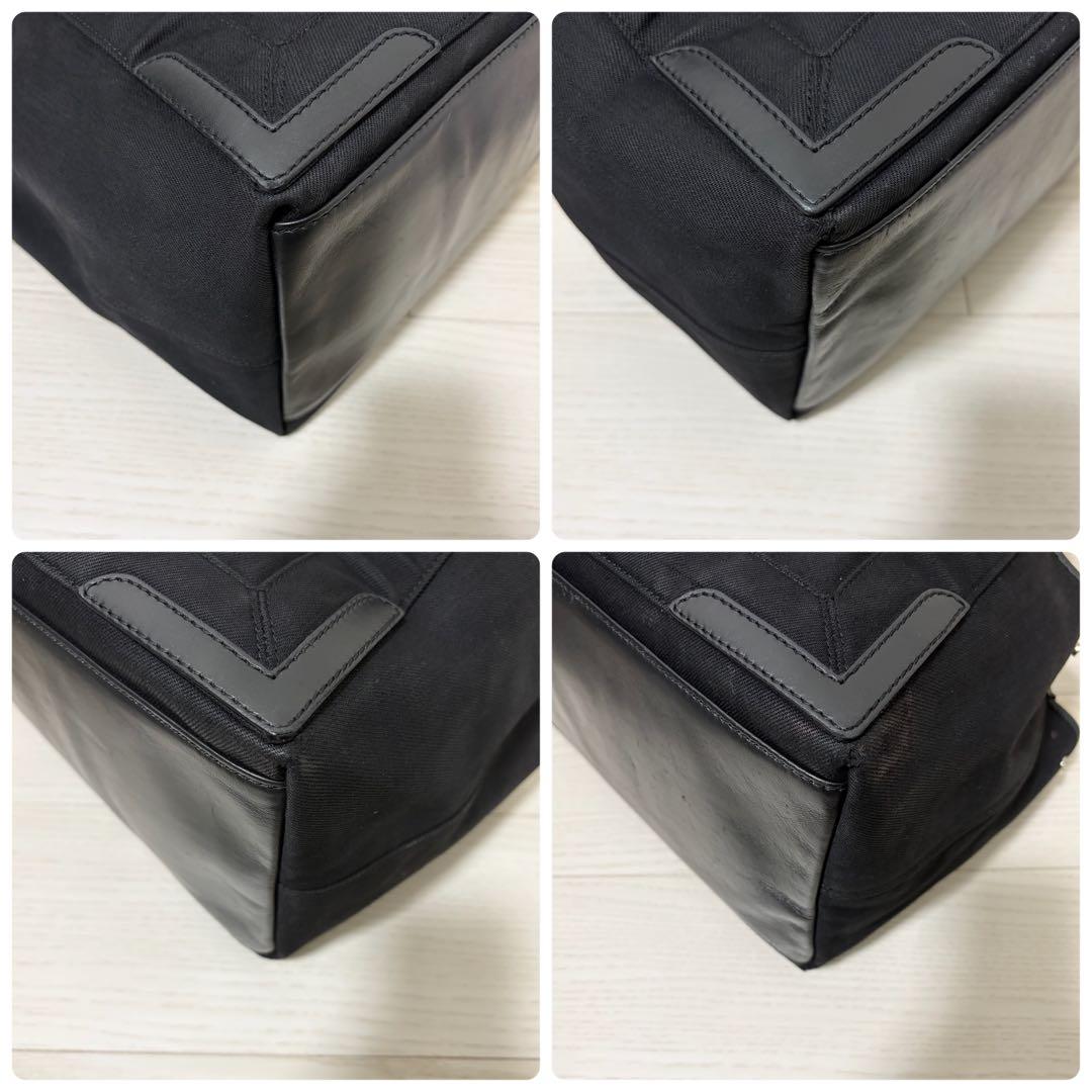 ✨美品✨バレンシアガ　ネイビーカバスS　ハンドバッグ　キャンバス　ポーチ　黒