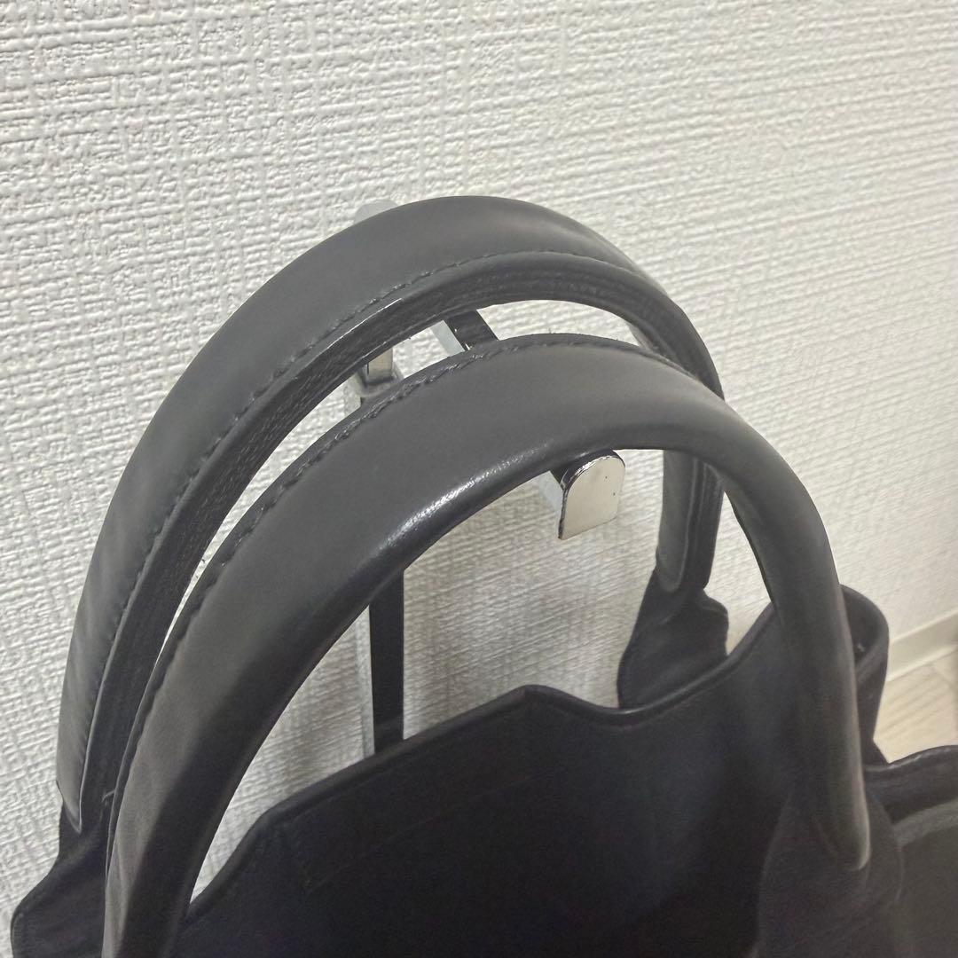 ✨美品✨バレンシアガ　ネイビーカバスS　ハンドバッグ　キャンバス　ポーチ　黒