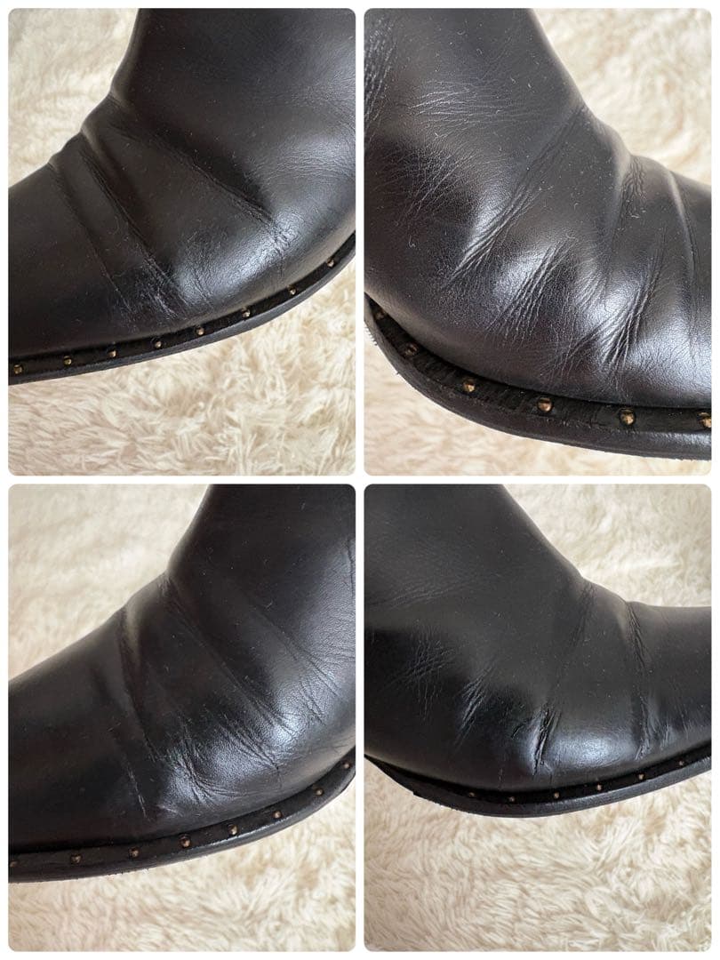 サルヴァトーレ フェラガモ サイドゴアブーツ 黒 レザー 24〜24.5cm