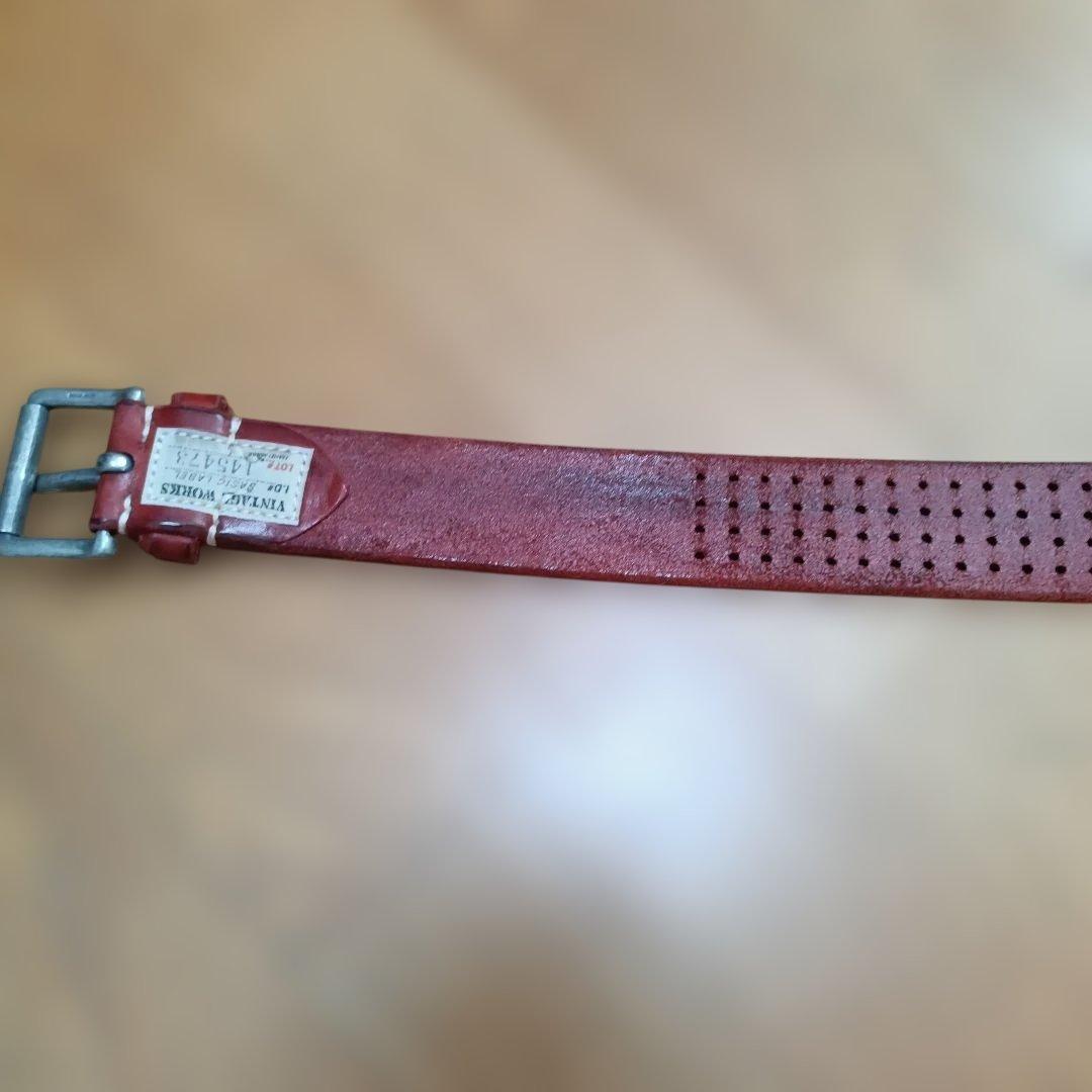 VINTAGE WORKS レザー ベルト レッド