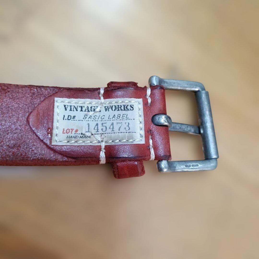 VINTAGE WORKS レザー ベルト レッド