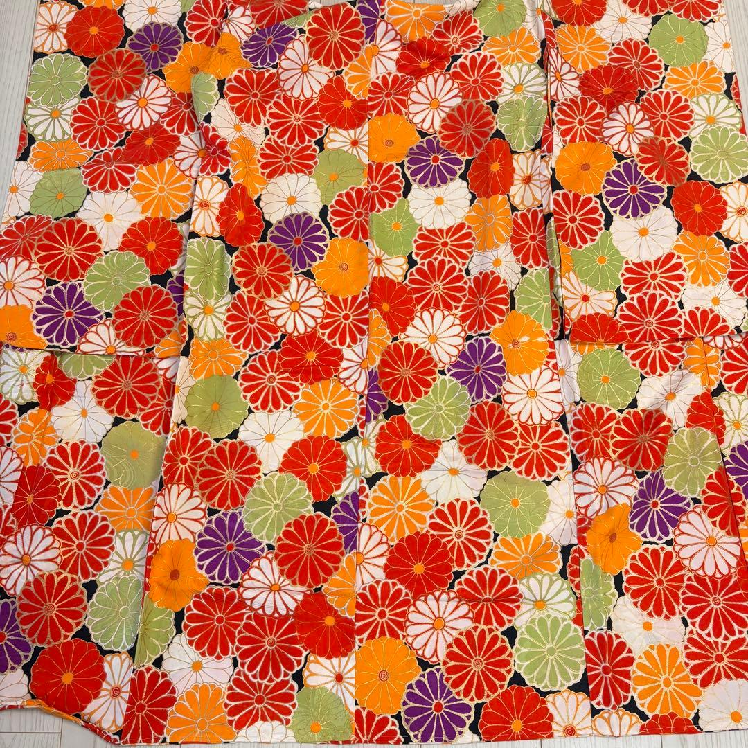 七五三 子供着物　5.7歳　花柄　美品