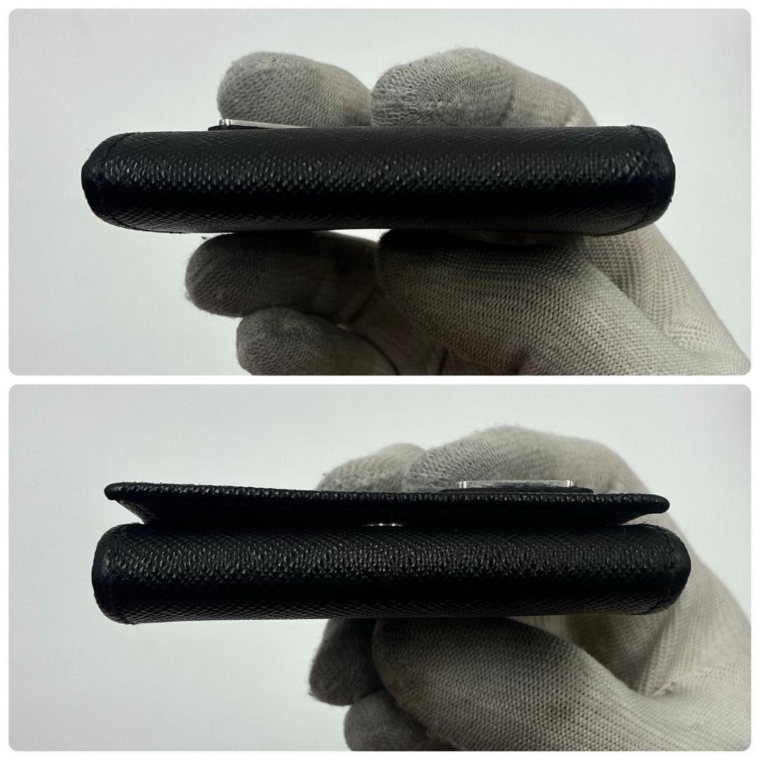 未使用級 PRADA ケース 小銭入れ ブラック サフィアーノ RFID