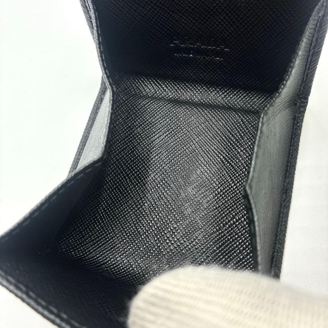 未使用級 PRADA ケース 小銭入れ ブラック サフィアーノ RFID