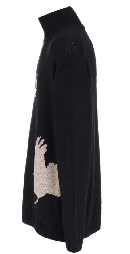 トップス 7G WOOL-BLEND INTARSIA CROW-PATTERN