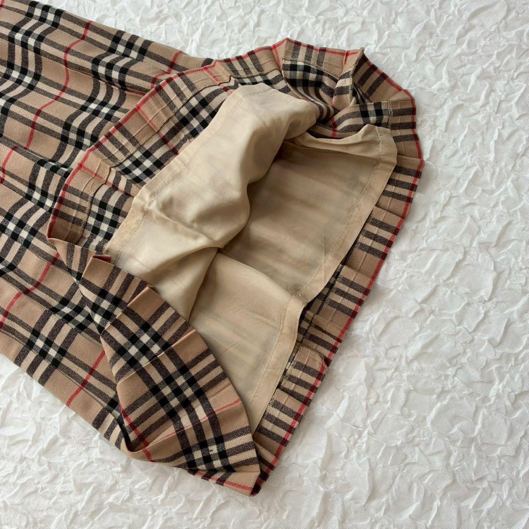 バーバリーズ ノバチェック プリーツロングスカート M フレア Aライン