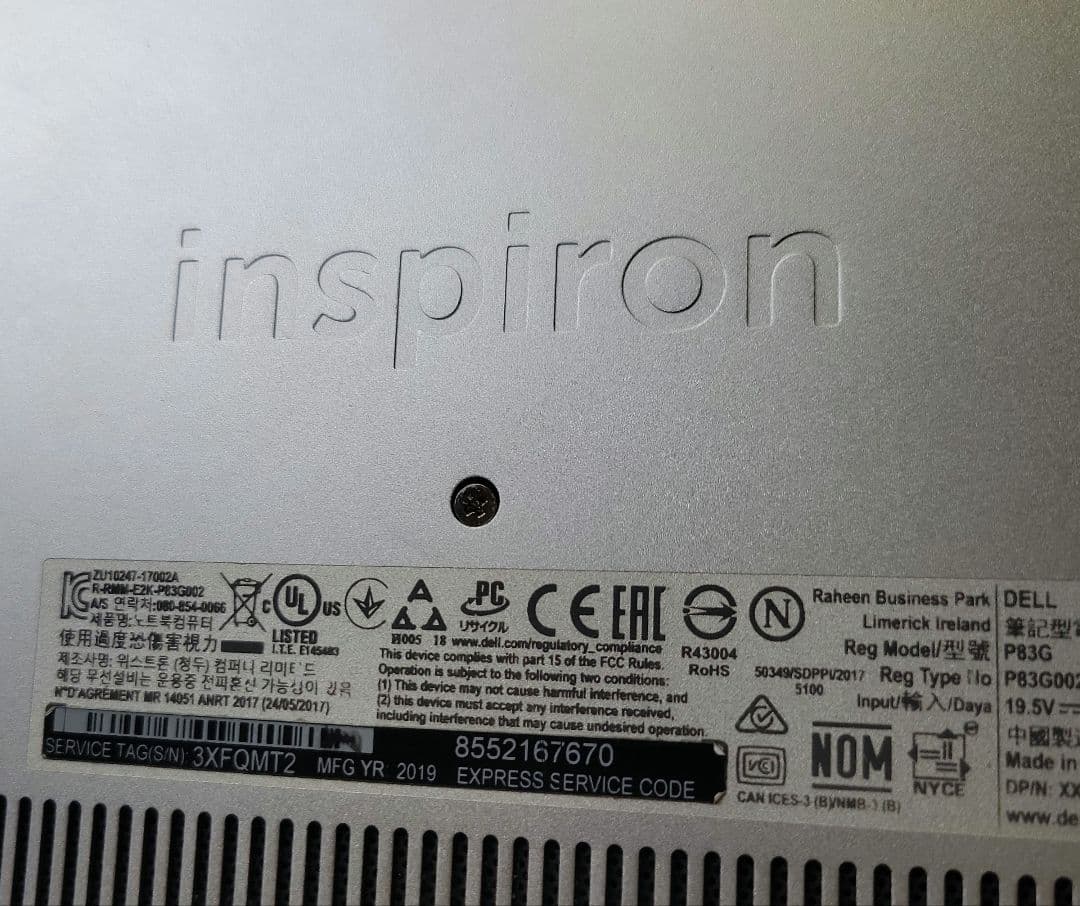 DELL inspiron 7380 i5-8265U HDMIで使用して下さい