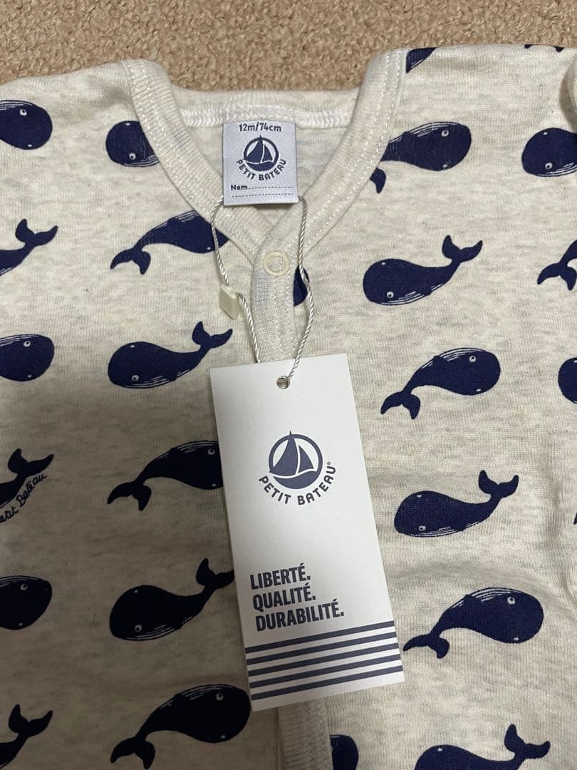 新品タグ付き！PETITBATEAU プチバトー　ロンパース 12m/74cm