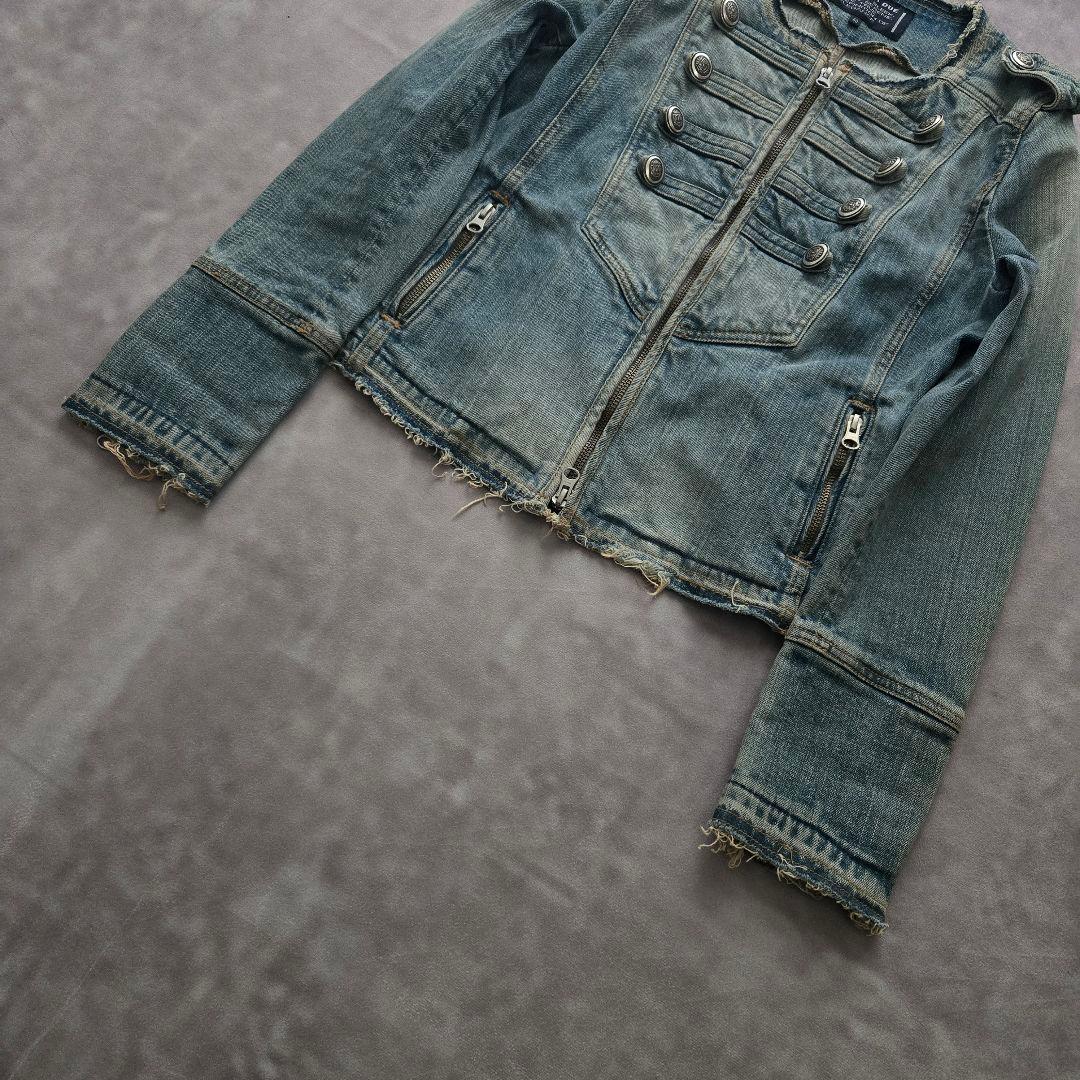 ナポレオンジャケット　デニム　y2k グランジ　ギャル　平成　ブルゾン　パンク